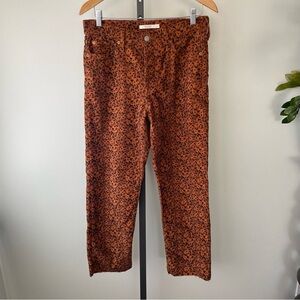 Levi’s Wedgie Straight Jeans Scratchy Leopard Ginger High Rise Size 29